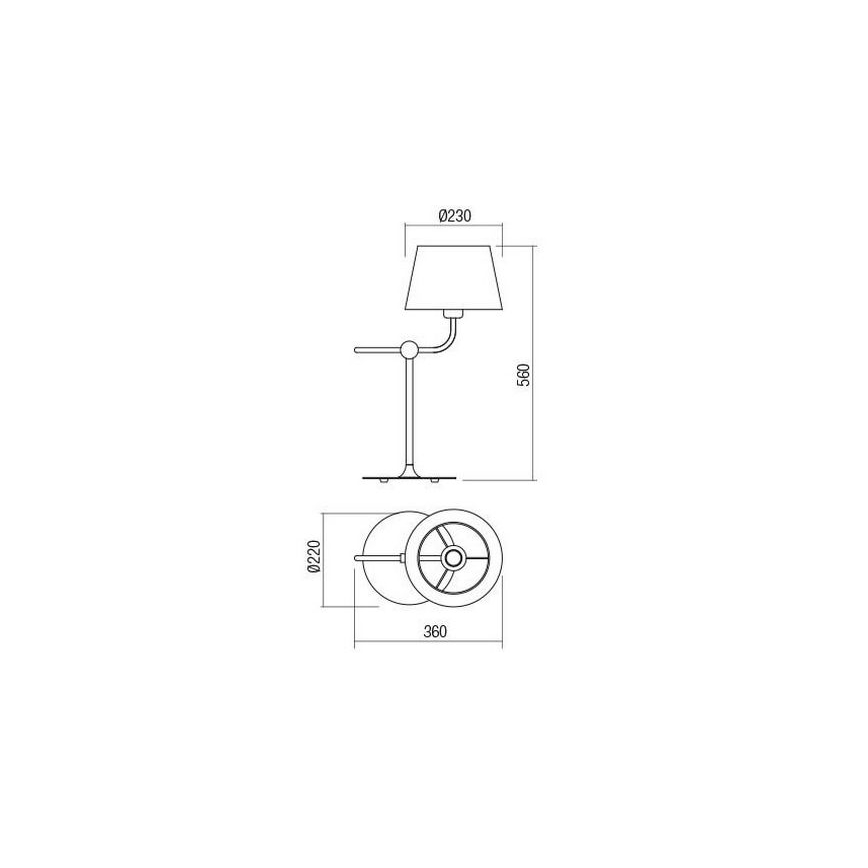 Redo 01-1981 - Stona lampa MORRIS 1xE27/42W/230V crna