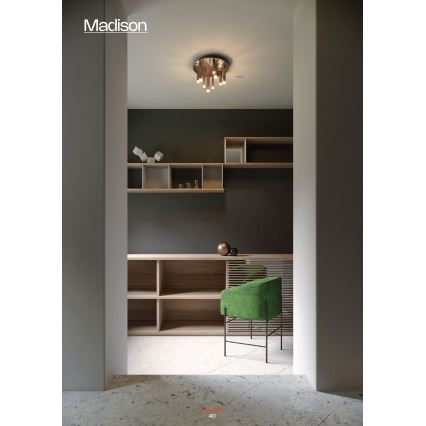 Redo 01-2040 - LED plafonsko svetlo MADISON 9xLED/4W/230V, u boji bakra