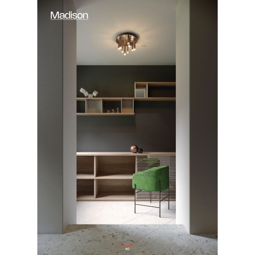 Redo 01-2042 - LED plafonsko svetlo MADISON 9xLED/4W/230V sjajni hrom/crna/bakar