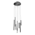 Redo 01-2052 - LED luster na sajli MADISON 8xLED/4W/230V crna