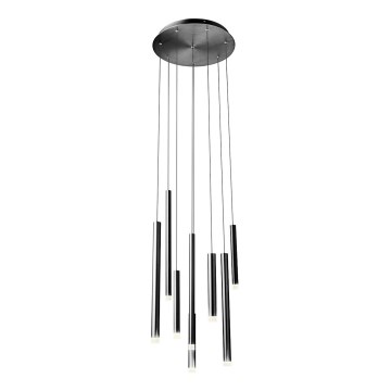 Redo 01-2052 - LED luster na sajli MADISON 8xLED/4W/230V crna