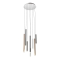 Redo 01-2053 - LED luster na sajli MADISON 8xLED/4W/230V sjajni hrom/crna/bakar