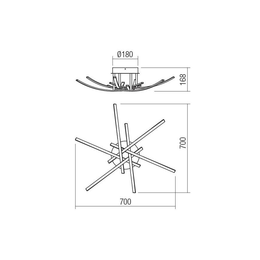 Redo 01-2187 - LED plafonsko svetlo SPATHA 6xLED/6W/230V 3000K zlatno
