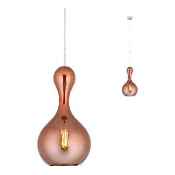 Redo 01-2260 - Luster na sajli LOB 1xE27/42W/230V, prečnik 22 cm, bakar