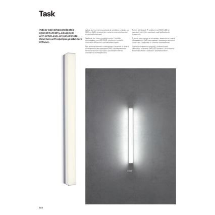 Redo 01-2330 - LED kupatilsko osvetljenje za ogledalo TASK LED/18W/230V 90 cm CRI 90 IP44 sjajni hrom
