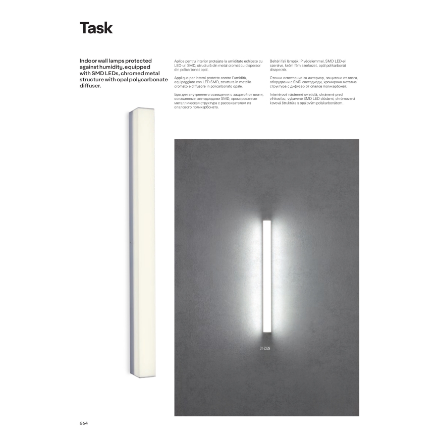 Redo 01-2330 - LED kupatilsko osvetljenje za ogledalo TASK LED/18W/230V 90 cm CRI 90 IP44 sjajni hrom