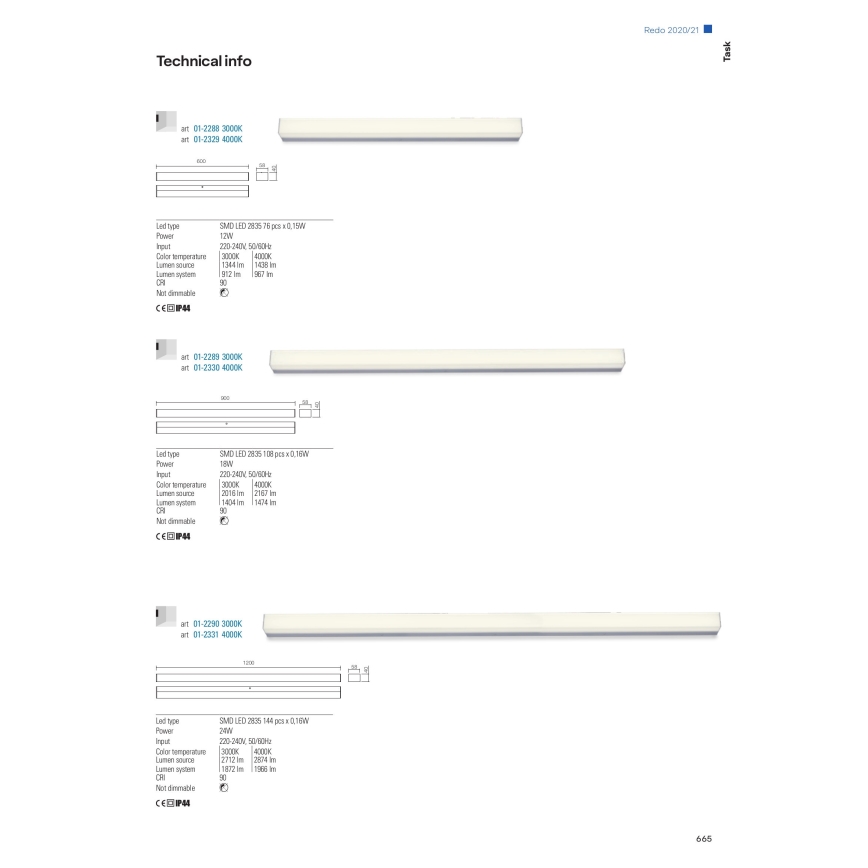 Redo 01-2330 - LED kupatilsko osvetljenje za ogledalo TASK LED/18W/230V 90 cm CRI 90 IP44 sjajni hrom