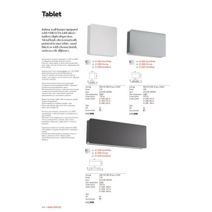 Redo 01-2384 - LED zidno svetlo TABLET LED/11W/230V 3000K CRI 90 crno