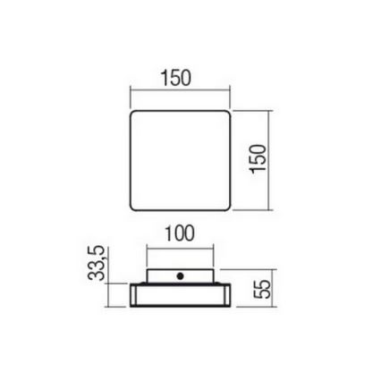 Redo 01-2384 - LED zidno svetlo TABLET LED/11W/230V 3000K CRI 90 crno