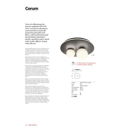 Redo 01-2466 - LED plafonsko svetlo CORUM LED/48W/230V 3000K prečnik 49 cm CRI 90 crna