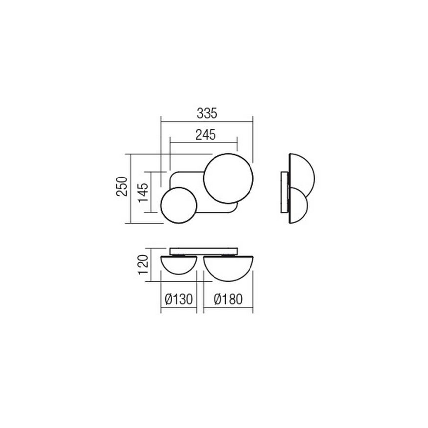Redo 01-2471 - Zidno svetlo LUMIEN 2xG9/10W/230V zlatno/belo