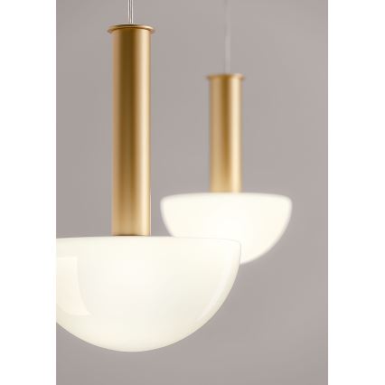 Redo 01-2474 - Luster na sajli LUMIEN 1xG9/10W/230V prečnik 13 cm zlatna/bela