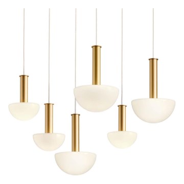 Redo 01-2476 - Luster na sajli LUMIEN 6xG9/10W/230V zlatna/bela