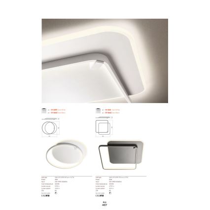 Redo 01-2660 - LED stropno svetlo ARP LED/45W/230V crno