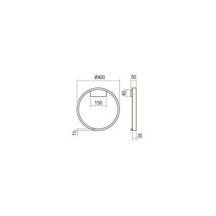 Redo 01-2817 - LED prigušiva zidna lampa FEBE LED/24W/230V zlatna