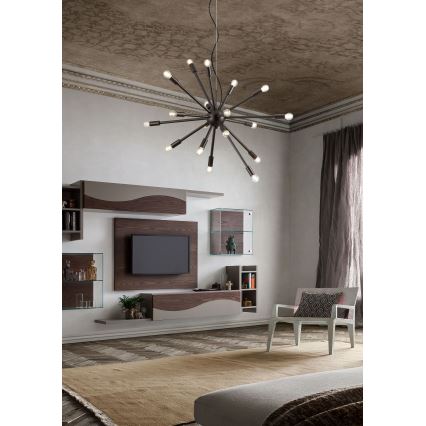 Redo 01-2934 - Luster na sajli STELLAR 12xE14/25W/230V crna