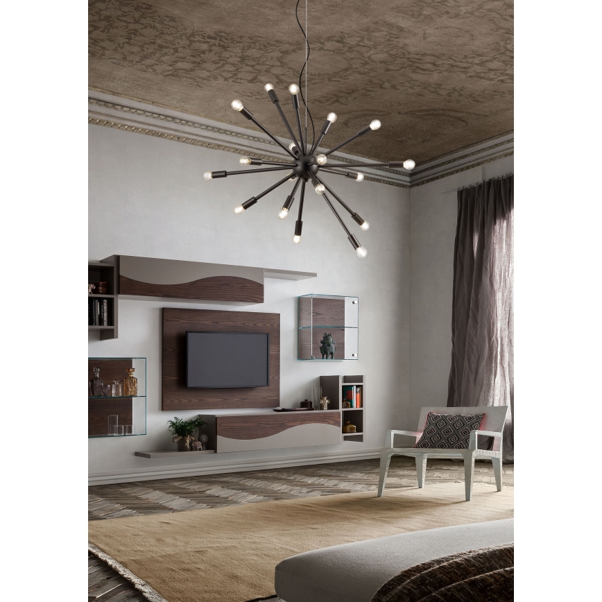 Redo 01-2934 - Luster na sajli STELLAR 12xE14/25W/230V crna