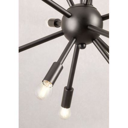 Redo 01-2934 - Luster na sajli STELLAR 12xE14/25W/230V crna