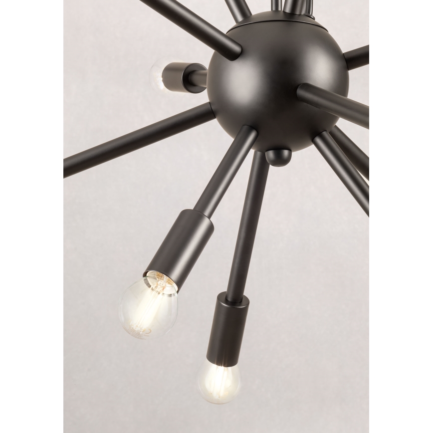 Redo 01-2934 - Luster na sajli STELLAR 12xE14/25W/230V crna