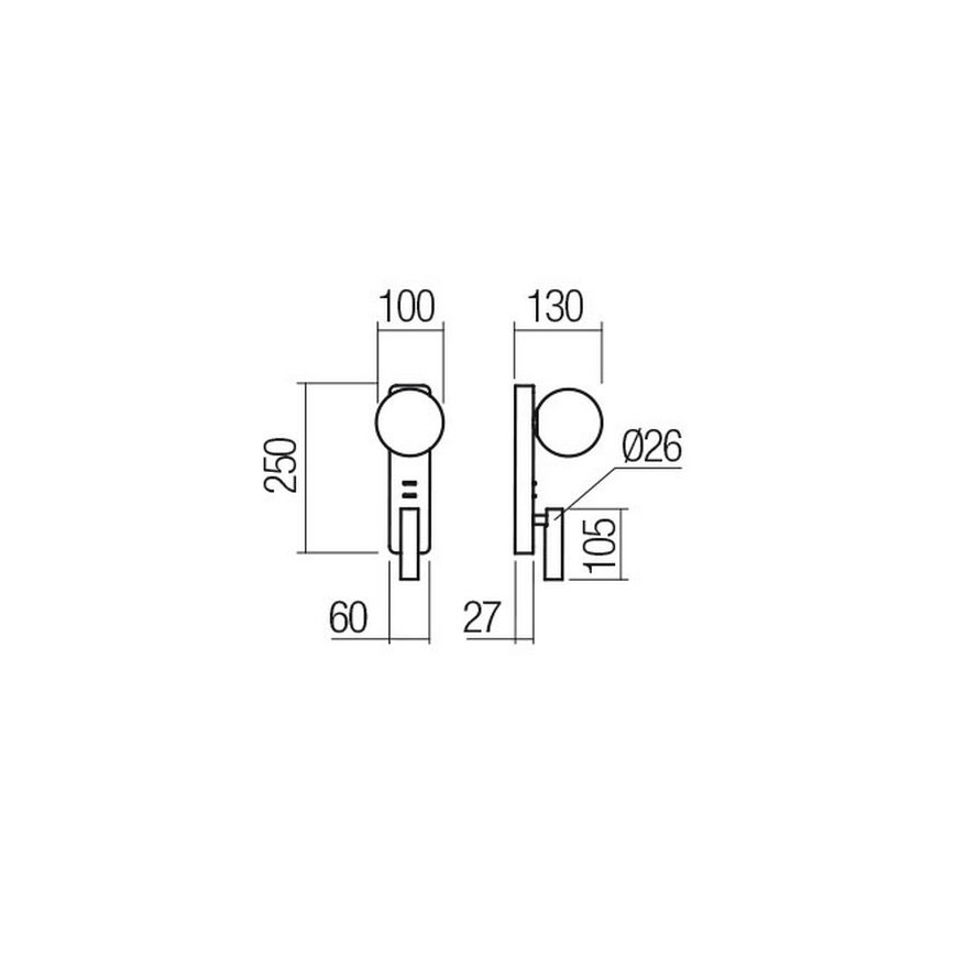 Redo 01-2994 - LED zidno svetlo OASIS LED/3W/230V + 1xG9/10W USB CRI 90 crna