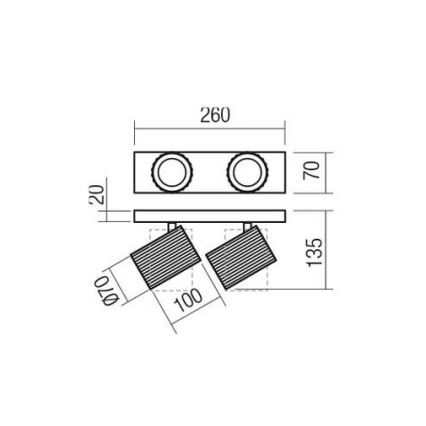 Redo 01-3402 - DELPHI plafonska spot svetiljka 2x GU10/7W/230V, zlatna