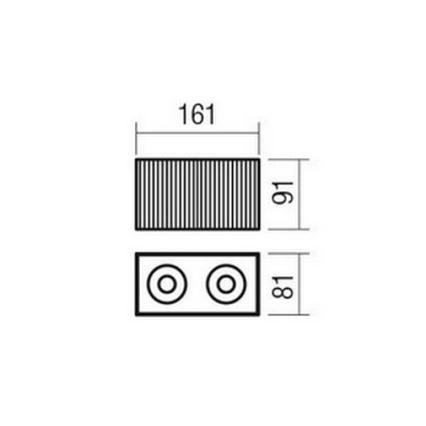 Redo 01-3412 - Spot svetiljka DELPHI 2xGU10/7W/230V 16,1x8,1 cm crna