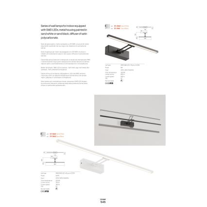 Redo 01-3462 - LED svetlo za slike LINEAR LED/8W/230V 60,5 cm CRI 92 belo