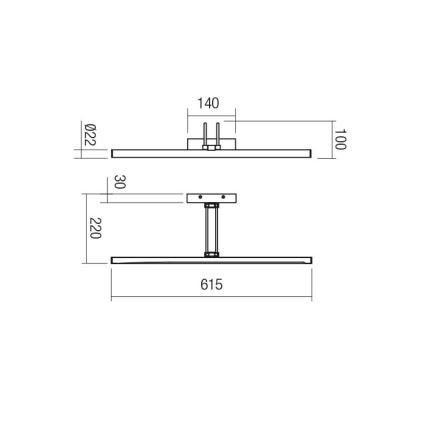 Redo 01-3473 - LED osvetljenje za slike IKON LED/16,4W/230V 61,5 cm CRI 92 mesing