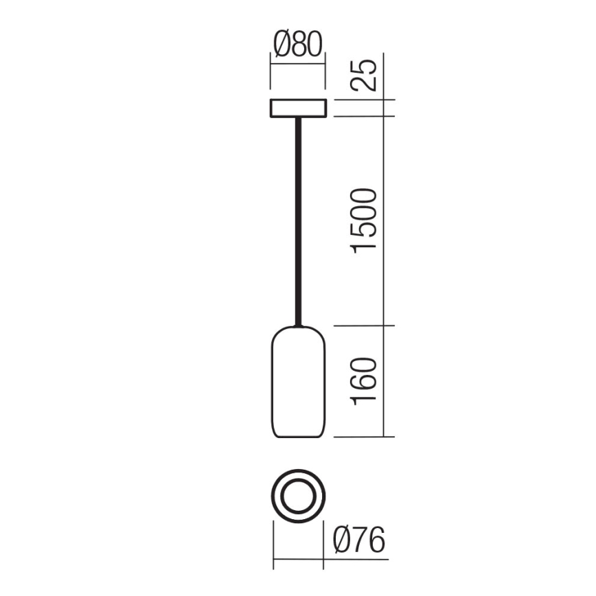 Redo 01-3475 - Luster na sajli BOOM 1xGU10/10W/230V, prečnik 7,6 cm, zelene boje