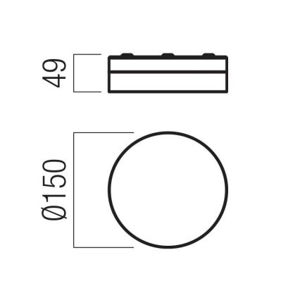 Redo 01-3733 - LED stropno svetlo za kupatilo FRISBI LED/8W/230V prečnik 15 cm CRI 90 IP44 crna