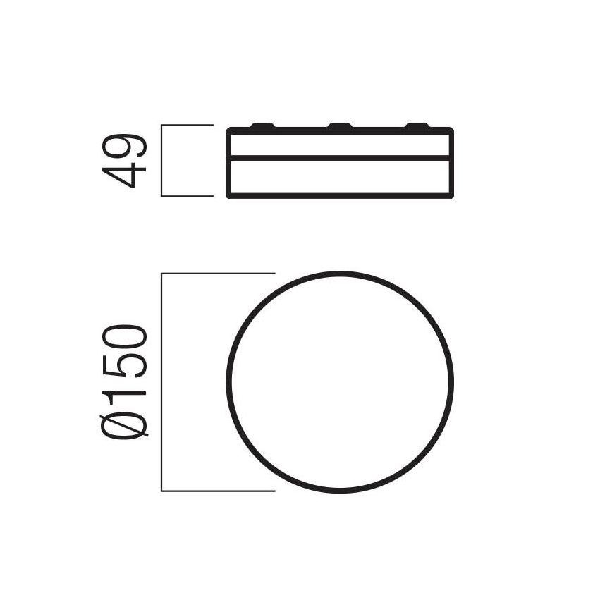 Redo 01-3733 - LED stropno svetlo za kupatilo FRISBI LED/8W/230V prečnik 15 cm CRI 90 IP44 crna