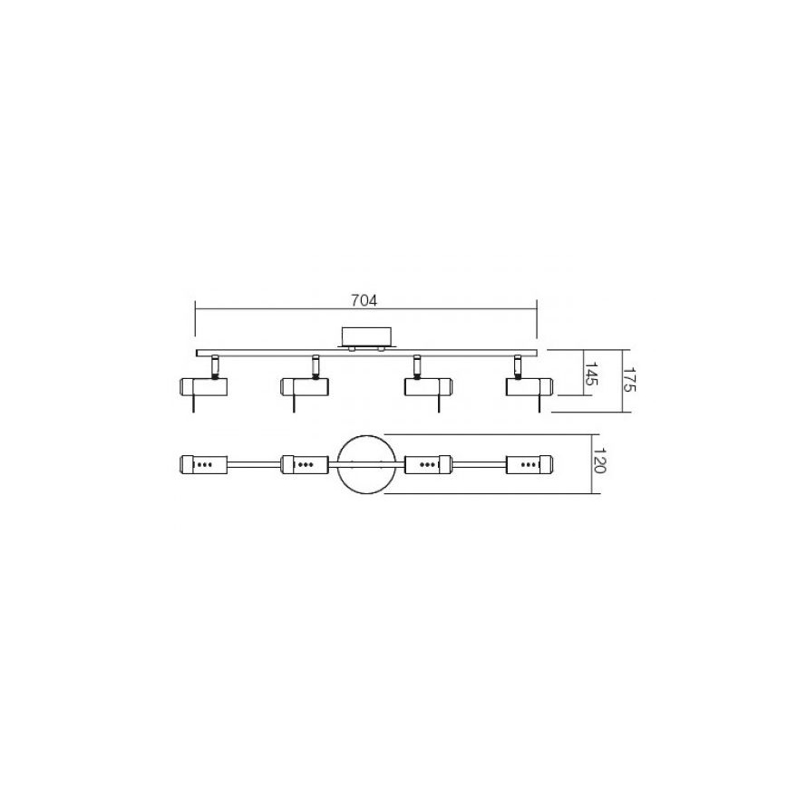 Redo 04-332 - LED spot svetiljka SLIM 4xLED/4W/230V sjajni hrom
