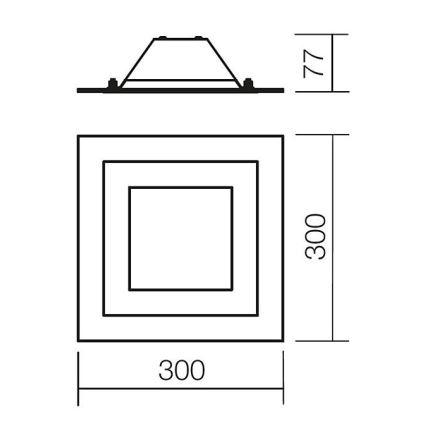 Redo 05-828 - Plafonsko svetlo SPECTRE 1xE14/28W/230V 30x30 cm sjajni hrom/bela