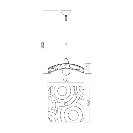 Redo 05-877 - Luster na sajli COCOON 1xE27/42W/230V beli