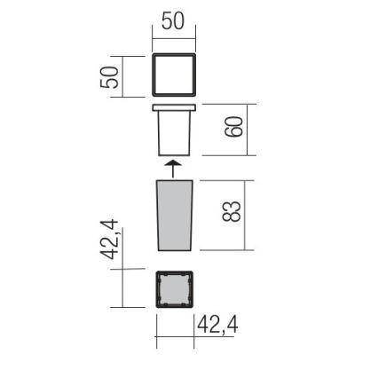 Redo 90041 - LED spoljašnja ugradna svetiljka INCAS LED/2,3W/230V IP65