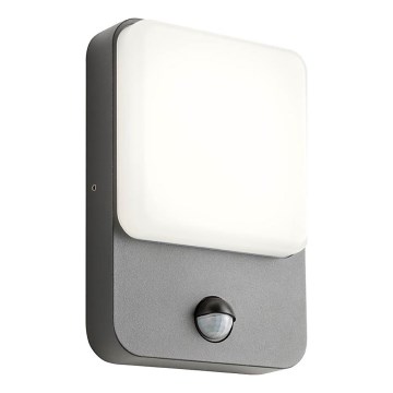 Redo 90134 - LED spoljašnje zidno svetlo sa senzorom pokreta i sumraka COLIN LED/9W/230V 4000K IP54 antracit