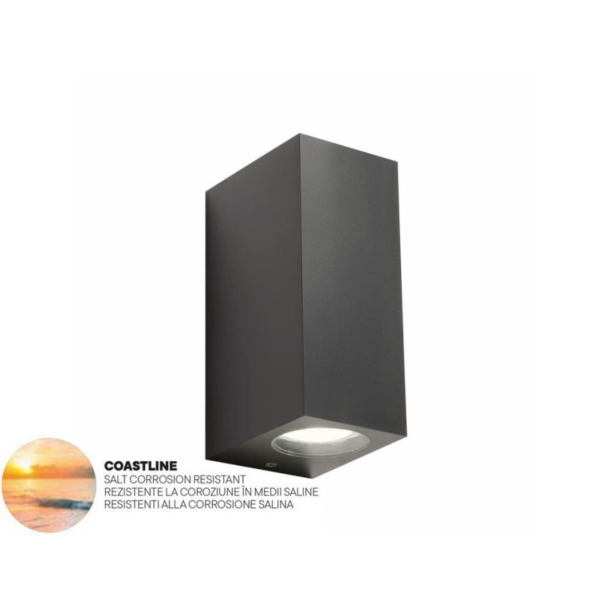 Redo 90152 - Spoljašnja zidna svetiljka PUNTA 2xGU10/7W/230V IP44