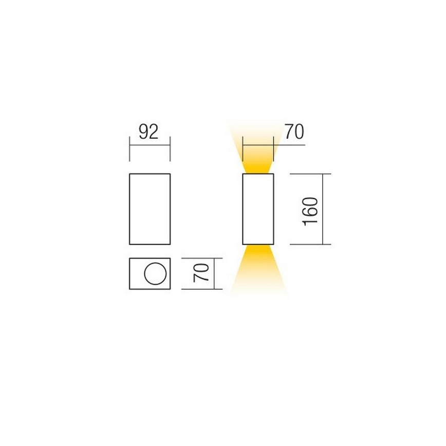 Redo 90152 - Spoljašnja zidna svetiljka PUNTA 2xGU10/7W/230V IP44