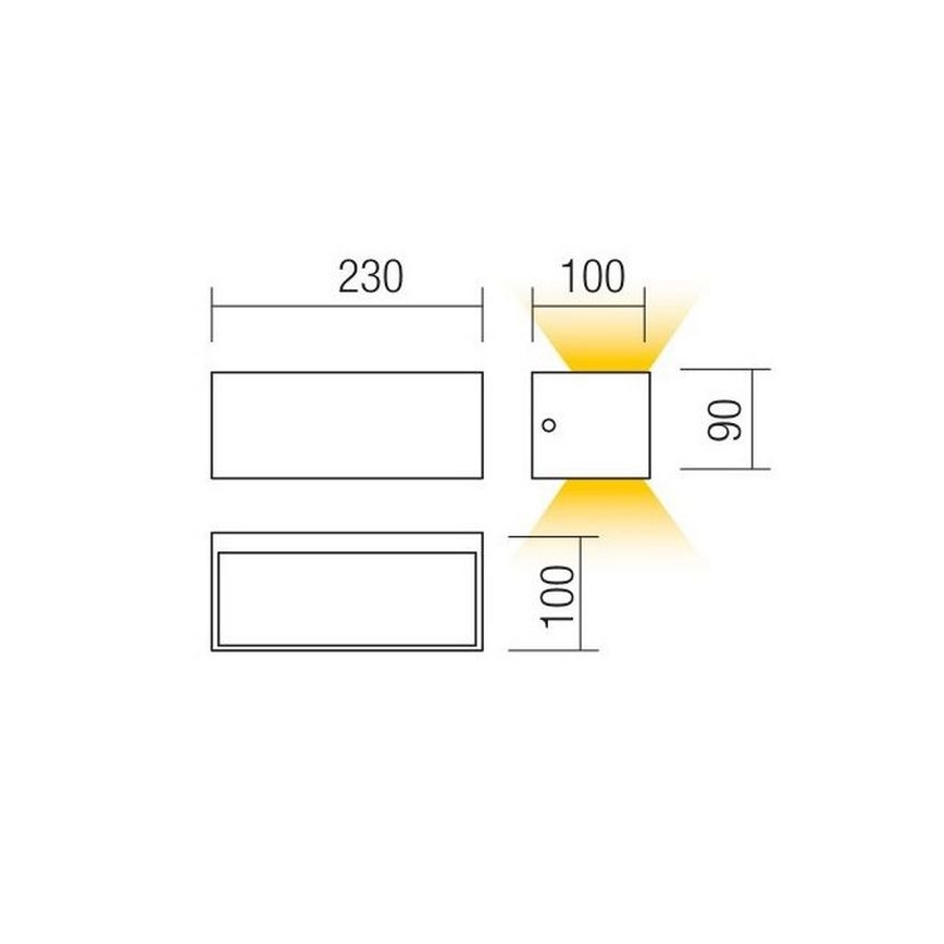 Redo 90154 - LED spoljašnje zidno svetlo LAMPRIS 1xLED/12W/230V IP65