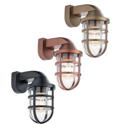 Redo 90207 - Spoljašnje zidno svetlo CAGE 1xE27/28W/230V IP44 crna