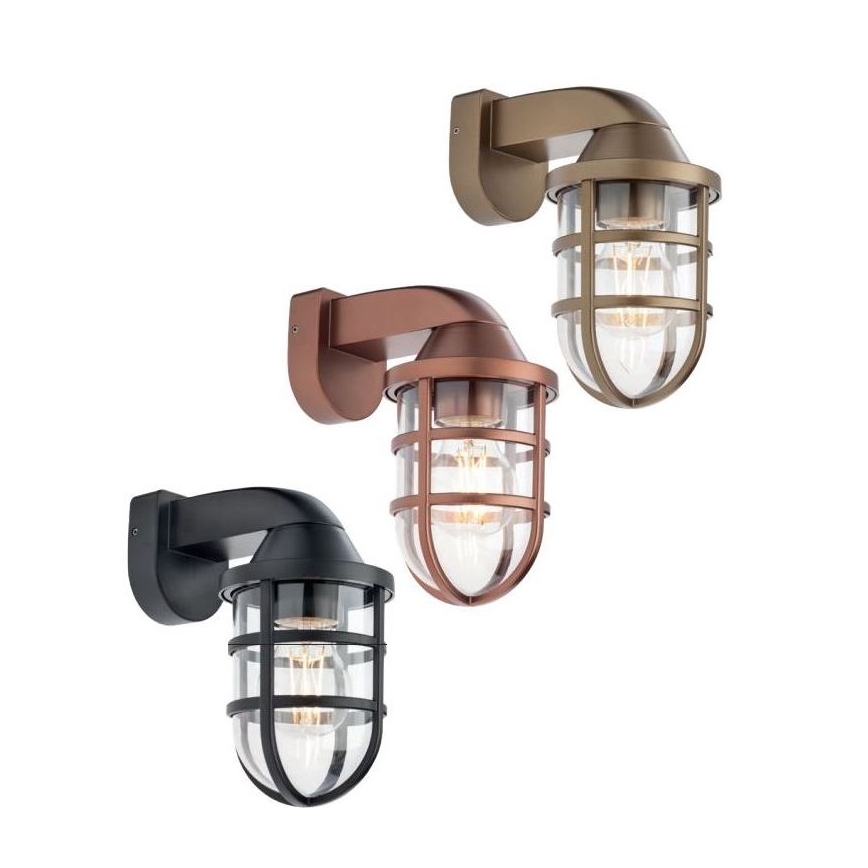 Redo 90207 - Spoljašnje zidno svetlo CAGE 1xE27/28W/230V IP44 crna