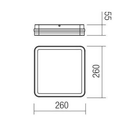 Redo 90288 - LED spoljašnje plafonsko svetlo ISOLA LED/24W/230V 26x26 cm 3000/4000/6500K IP54 antracit