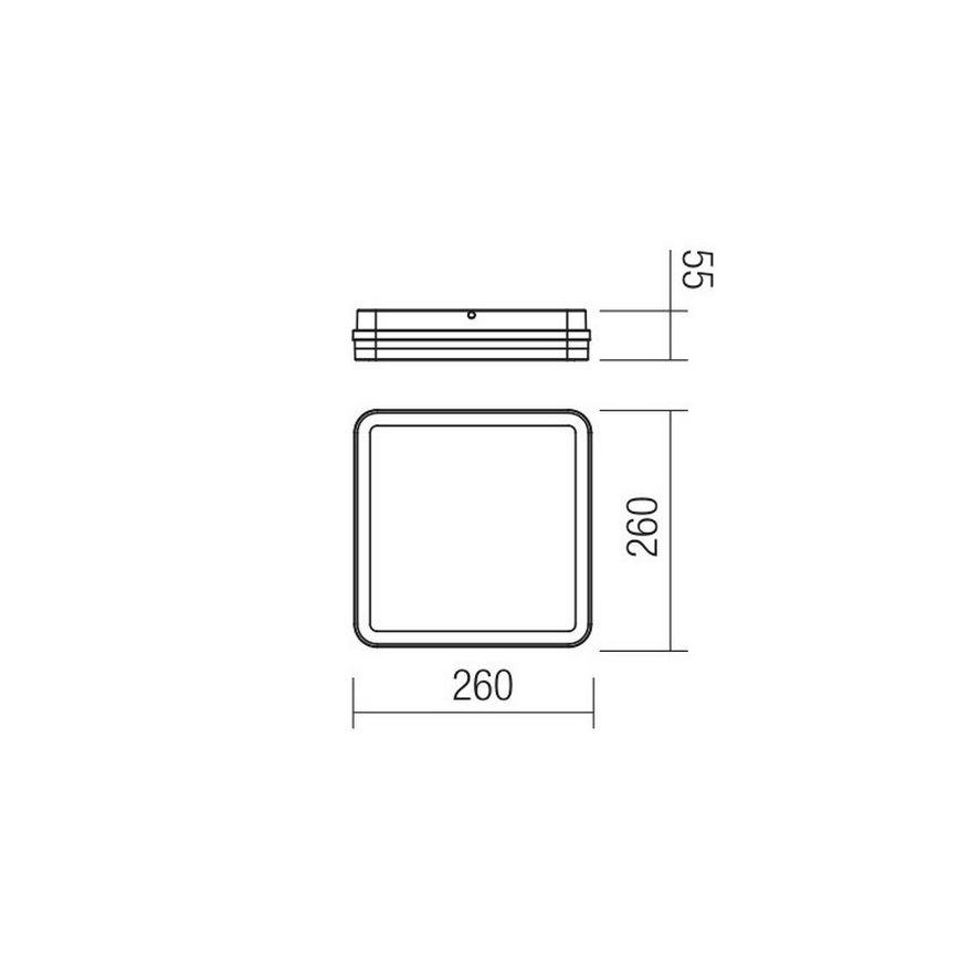 Redo 90288 - LED spoljašnje plafonsko svetlo ISOLA LED/24W/230V 26x26 cm 3000/4000/6500K IP54 antracit