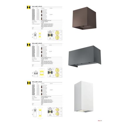 Redo 90296 - LED spoljašnje zidno svetlo VARY 2xLED/10W/230V 3000K IP54 antracit