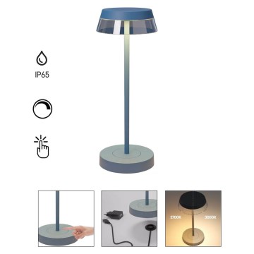 Redo 90310 - LED prigušiva dodirna stona lampa ILUNA LED/2,5W/5V 2700-3000K 3000 mAh IP65 plava