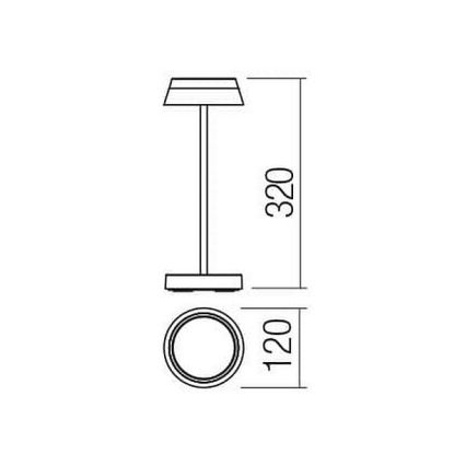 Redo 90310 - LED prigušiva dodirna stona lampa ILUNA LED/2,5W/5V 2700-3000K 3000 mAh IP65 plava