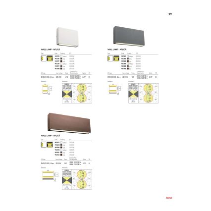 Redo 90377 - LED spoljašnje zidno svetlo KAMAL LED/4,4W/230V 3000K IP54 braon