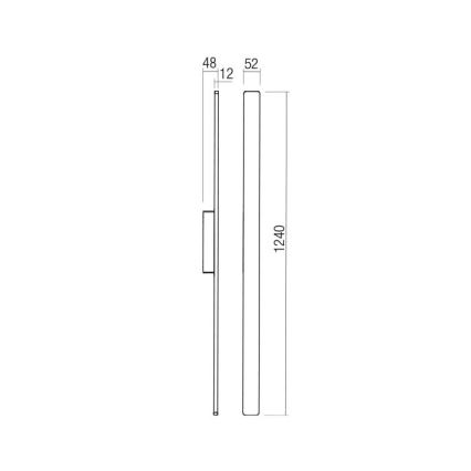 Redo 90430 - LED spoljašnje zidno svetlo REFLEXA LED/20W/230V 3000K 124 cm IP54 bela