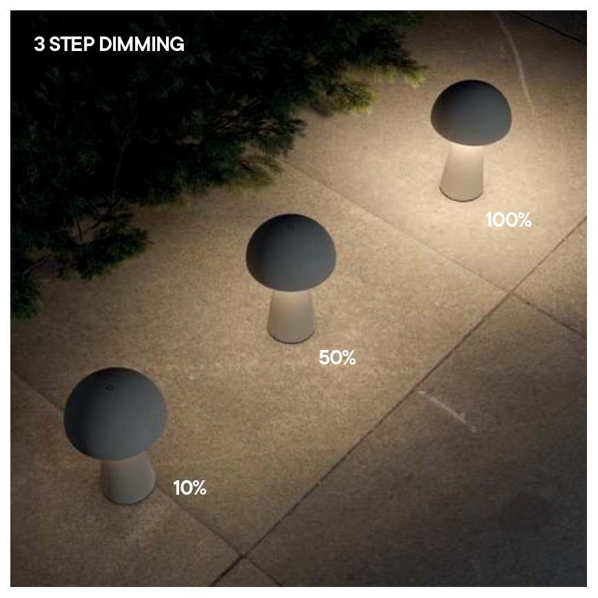 Redo 90438 - LED prigušiva dodirna spoljašnja lampa KIRA LED/4,7W/230V 2200 mAh IP44 bela