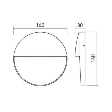 Redo 90477 - LED spoljašnje zidno svetilo LANDER LED/6W/230V IP54 antracit